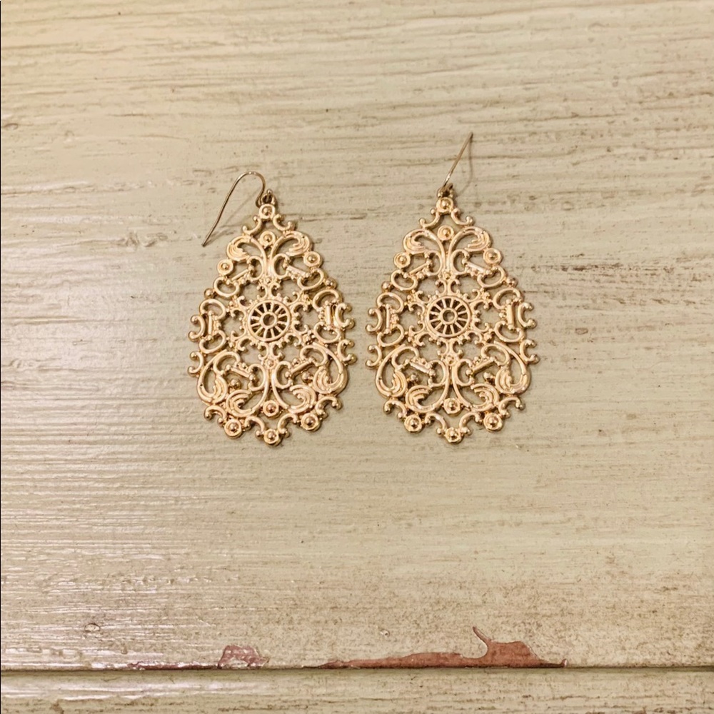 Beautiful boho gold earrings